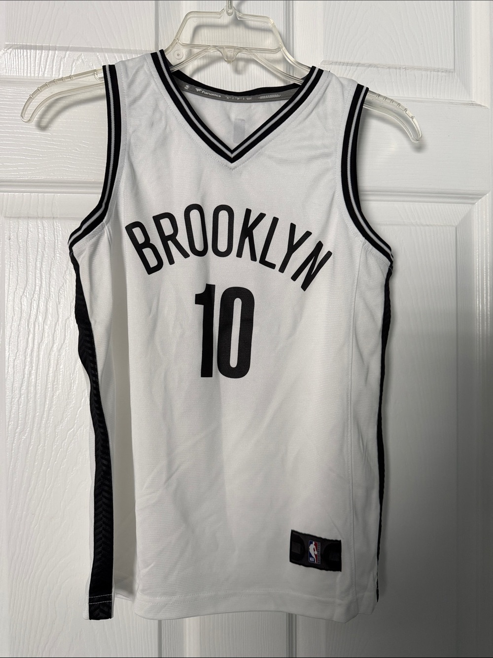 Fanatics White Youth Shirt with Black Collar Trim